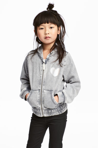 Felpa in cotone délavé con cappuccio e stampa saldi HM