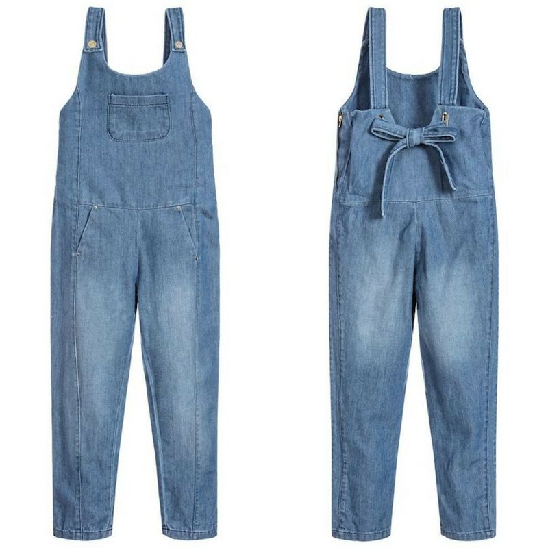 la salopette di jeans chloè fiocco