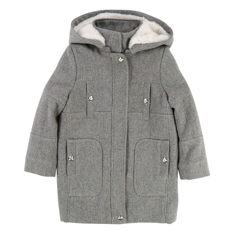 colori moda bambina parka grigio