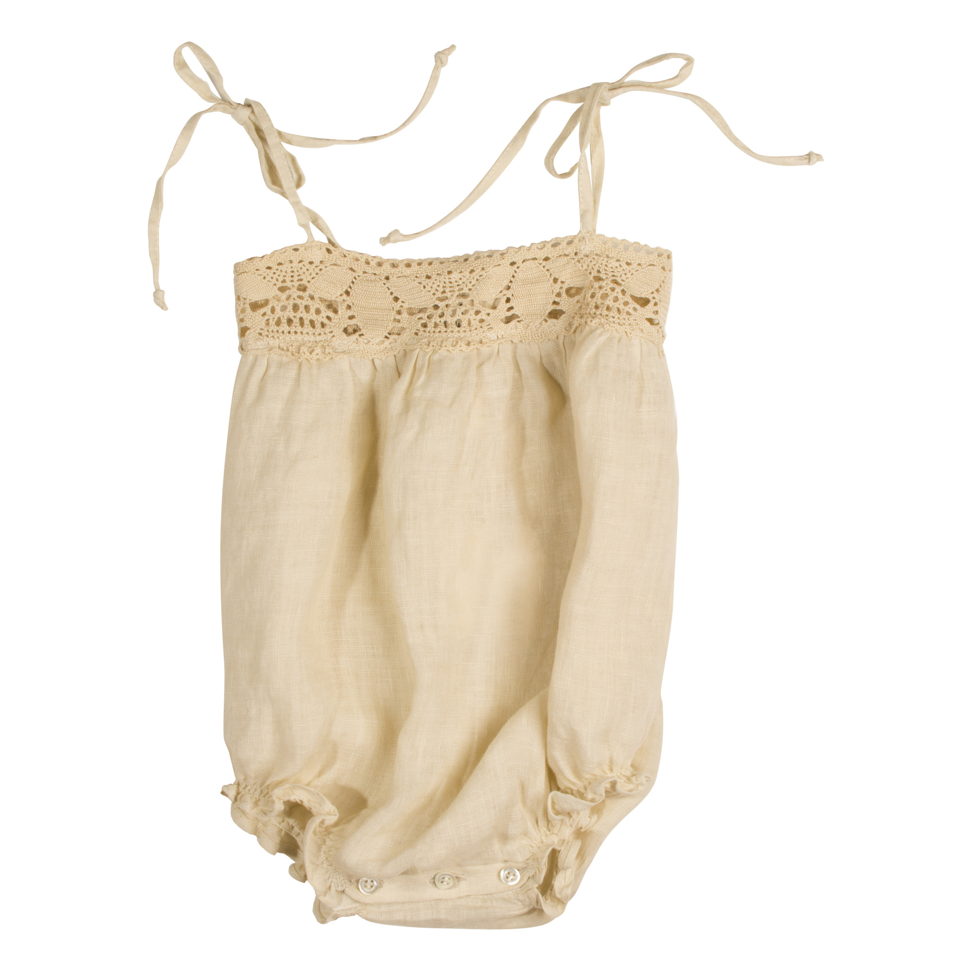 novità per il neonato pagliaccetto lino dentelle Babe&Tess